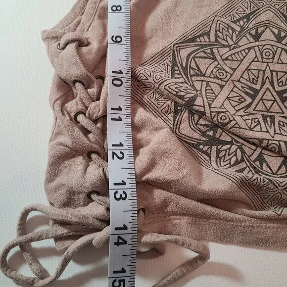 Kendall + Kylie Boho Side-Lace Crop Tank – Mandala Print – Size Small - Picture 11 of 11